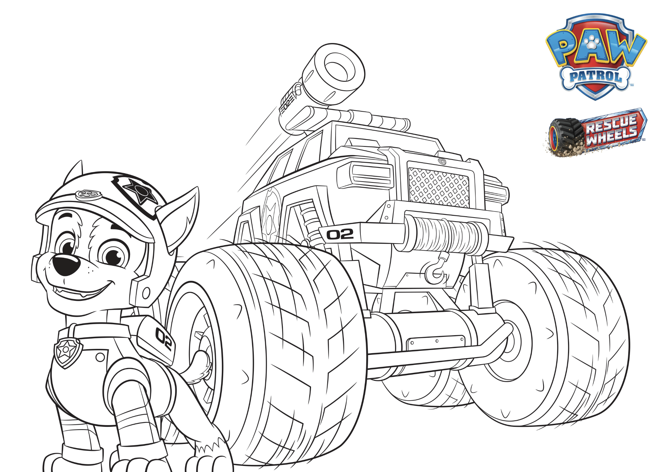 PAW Patrol – Rescue Wheels Colouring Sheet